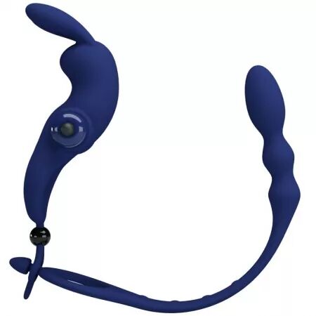 PRETTY LOVE - AYAD ANNEAU VIBRATEUR LAPIN AVEC PLUG BLEU