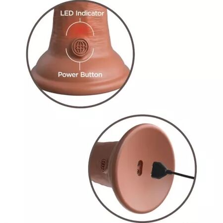 KING COCK - ELITE GODE RÉALISTE VIBRANT & SILICONE 20.3 CM CARAMEL