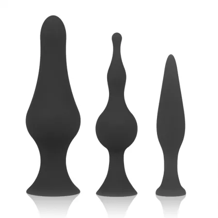 OHMAMA - ENSEMBLE DE PLUGS ANAL EN SILICONE NOIR
