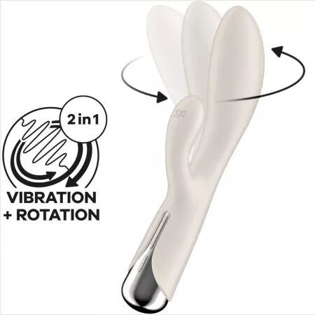 SATISFYER - SPINNING RABBIT 1 CLITORIS ET STIMULATION DU POINT G BEIGE