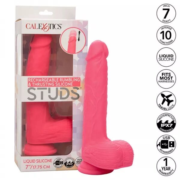 CALEXOTICS - STUDS VIBRATEUR R�ALISTE 10 VIBRATIONS ROSE