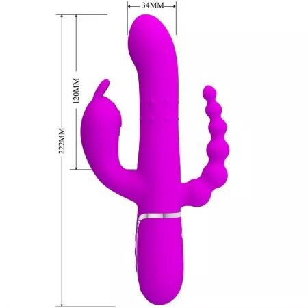 PRETTY LOVE - CAMMY TRIPLE VIBRATEUR MULTIFONCTION 4 EN 1 ROSE