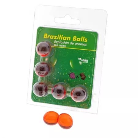 TALOKA - 5 BOULES BRÉSILIENNES GEL INTIME FRAISE & CHOCOLAT