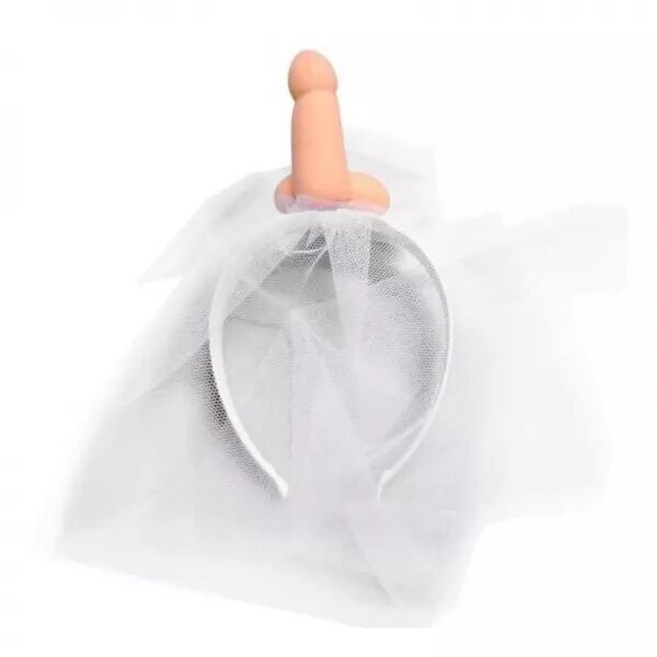 DIABLO PICANTE - VOILE DE MARI�E BLANC AVEC P�NIS