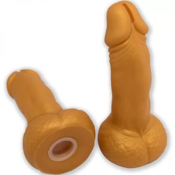 DIABLO PICANTE - TIRELIRE EN FORME DE P�NIS 22,5 CM OR