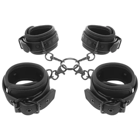 FETISH SUBMISSIVE - ENSEMBLE DE MENOTTES POUR MAINS ET CHEVILLES AVEC DOUBLURE EN NOPRÈNE