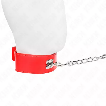 KINK - COLLIER AVEC CEINTURE 65 CM AVEC LARGE BRACELET ROUGE AJUSTABLE 33,5-41 CM X 5 CM