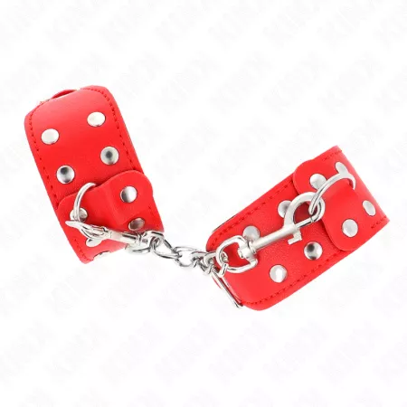 KINK - BRACELETS AVEC DOUBLE LIGNE DE CLOUS RÉGLABLES ROUGE