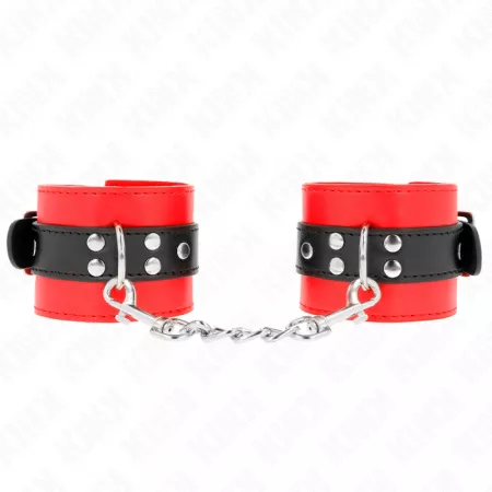 KINK - APPUI-POIGNETS ROUGE AVEC CEINTURE NOIRE RÉGLABLE 17-28 CM X 6 CM