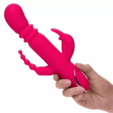 CALEXOTICS - JACK FANTASY TRIPLE VIBRATEUR CHAUFFANT LAPIN ROSE