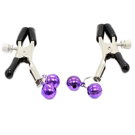OHMAMA FETISH - Pinces à tétons AVEC CLOCHE LILAS