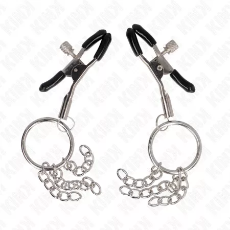 KINK - PINCE A METON O RING ET PETITE CHAINE ARGENT 6 CM