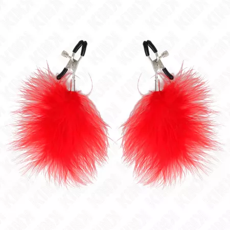 KINK - PINCE À METON PLUME ROUGE 7 CM