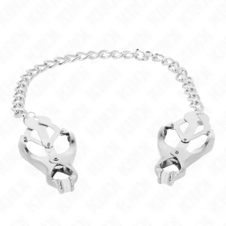 KINK - PINCES À METELLES TRÈFLE JAPONAIS AVEC CHAÎNE ARGENT 30 CM