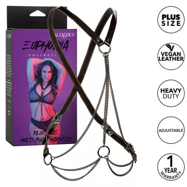 CALEXOTICS - EUPHORIA HARNAIS MULTICHA�NE PREMIUM GRANDE TAILLE