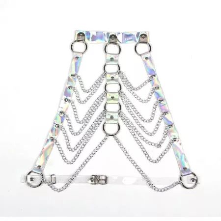 SUBBLIME - 953737 HARNAIS DE POITRINE AVEC ANNEAUX ET CHAÎNES ARGENT TAILLE UNIQUE