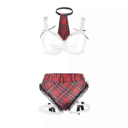 SUBBLIME - COSTUME D'ÉCOLIÈRE SEXY AVEC SOUTIEN-GORGE L/XL