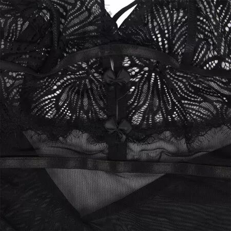SUBBLIME - BABYDOLL  BRETELLES EN DENTELLE RÉGLABLES NOIR L/XL