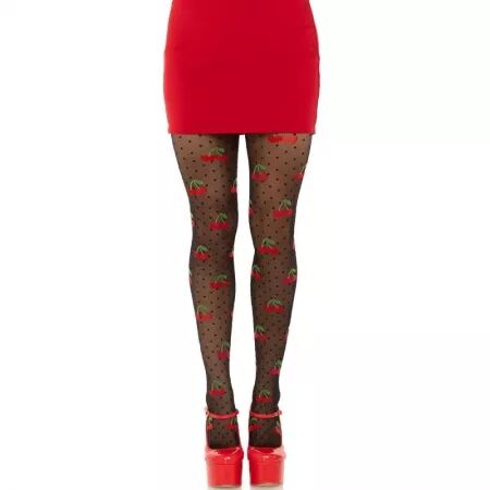 LEG AVENUE - BAS TAUPES CERISE NOIRE
