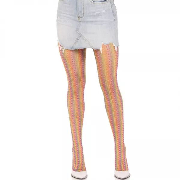 LEG AVENUE - BAS AU CROCHET MULTICOLORE