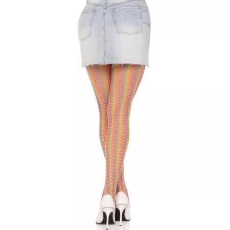 LEG AVENUE - BAS AU CROCHET MULTICOLORE