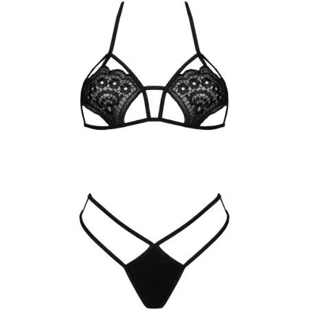 LIVCO CORSETTI FASHION - SOUTIEN-GORGE + STRING JIMENA LC 20216 NOIR TAILLE UNIQUE