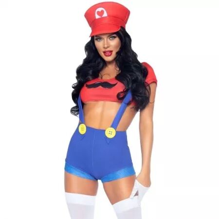 LEG AVENUE - COSTUME SEXY MARIO BROS ROUGE/BLEU S