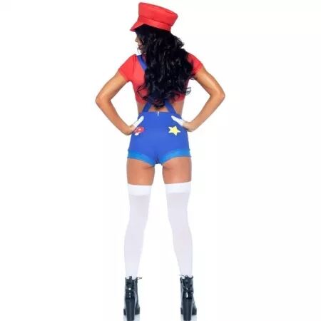LEG AVENUE - COSTUME SEXY MARIO BROS ROUGE/BLEU S