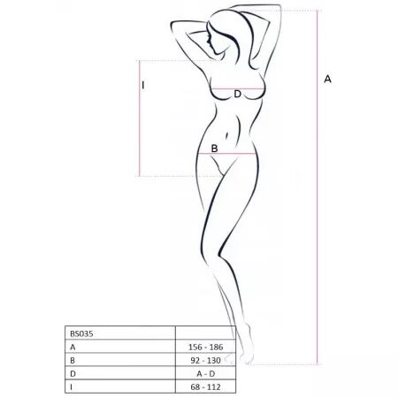 PASSION - FEMME BS035 BODYSTOCKING NOIR TAILLE UNIQUE