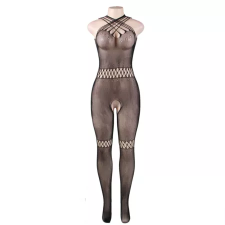QUEEN LINGERIE - BODYSTOCKING BRETELLES COU S/L