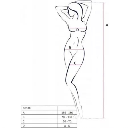 PASSION - BODYSTOCKING BS100 NOIR TAILLE UNIQUE