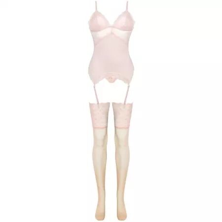 LIVCO CORSETTI FASHION - ENSEMBLE PERSINNE PÊCHE CORSET + CULOTTE + BAS