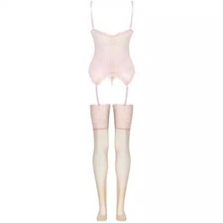 LIVCO CORSETTI FASHION - ENSEMBLE PERSINNE PÊCHE CORSET + CULOTTE + BAS