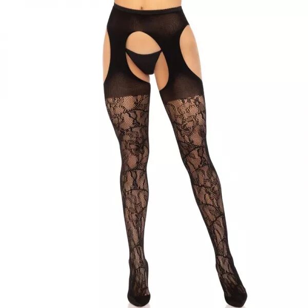 LEG AVENUE - BAS JARRETI�RE DENTELLE NOIR