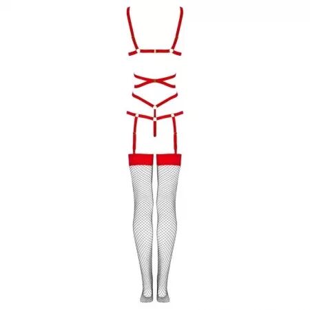 LIVCO CORSETTI FASHION - THIARA LC 20213 ENSEMBLE CORPS + BAS ROUGE S/M