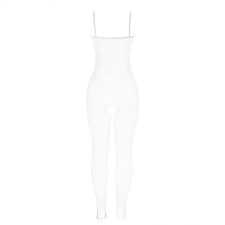 SUBBLIME - 951740 BODYSTOCKING RESILLE BLANCHE ENTREJAMBE AVEC NOEUDS TAILLE UNIQUE