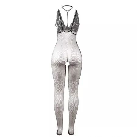 SUBBLIME - 951993 BODYSTOCKING RÉSILLE TRANSPARENTE NOIRE SANS FOURRURE TAILLE UNIQUE