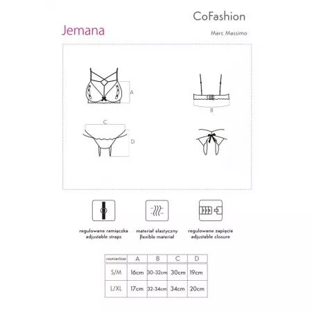 LIVCO CORSETTI FASHION - JEMANA CF 90414 SOUTIEN-GORGE + STRING NOIR S/M