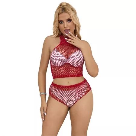 SUBBLIME - 952402 ENSEMBLE RESILLE AVEC LOSANGES ROSES TAILLE UNIQUE