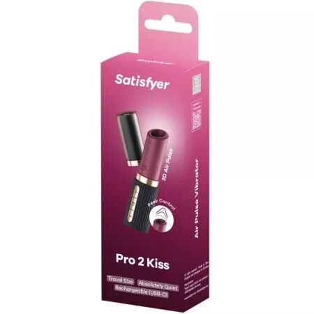 SATISFYER - STIMULATEUR DE CLITORIS PRO 2 KISS WAVE GRENAT / NOIR