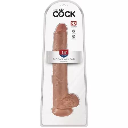 KING COCK PÉNIS RÉALISTE AVEC TESTICULES 35,6 CM
