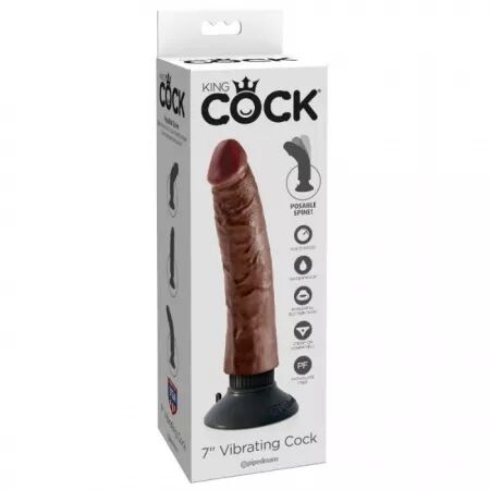 KING COCK - BITE VIBRANTE MARRON 17,78 CM