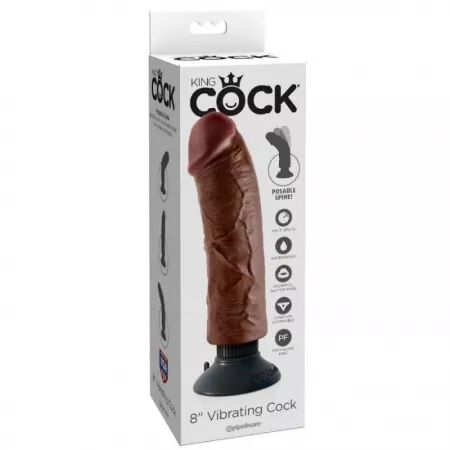 KING COCK - BITE VIBRANTE MARRON 20,32 CM