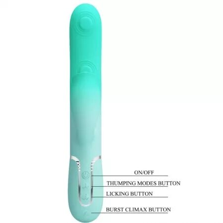 PRETTY LOVE - VIBRATEUR LAPIN MULTIFONCTION GIGI VERT AQUA