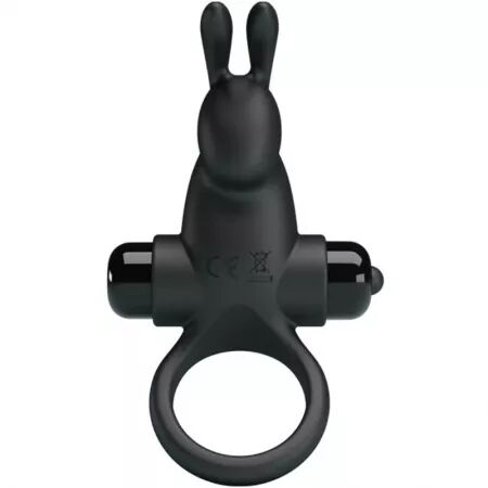 PRETTY LOVE - ANNEAU VIBRANT + STIMULATEUR DE CLITORIS RABBIT 10 VIBRATIONS NOIR