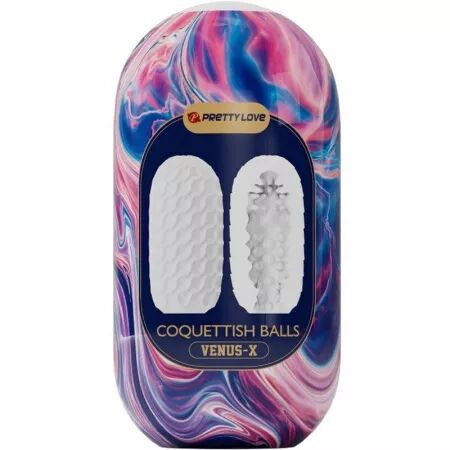 PRETTY LOVE - COQUETTISH BALLS MASTURBATEUR HOMME EN SILICONE BLANC