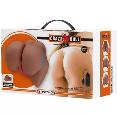 CRAZY BULL - VIBRATEUR EMILIA ASS AVEC VAGIN RÉALISTE ET TÉLÉCOMMANDE DE CHAIR D'ANUS