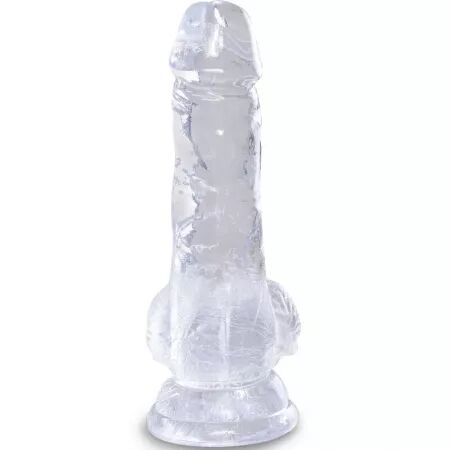 KING COCK - CLEAR PÉNIS RÉALISTE AVEC BOULES 10.1 CM TRANSPARENT