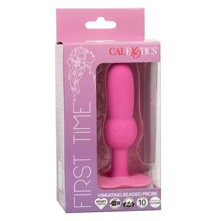 CALEXOTICS - FIRST TIME SONDE ANAL PLUG PERLÉE 10 VIBRATIONS ROSE