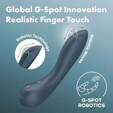 SATISFYER - VIBRATEUR PROGRAMME 12 VIBRATIONS G-SPOT WAVE 4 GRIS FONCÉ